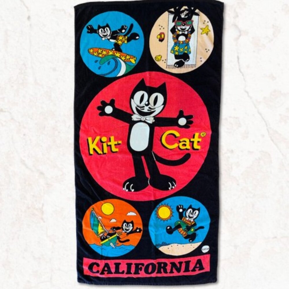 Vintage Kit Cat klock clock Beach Towel